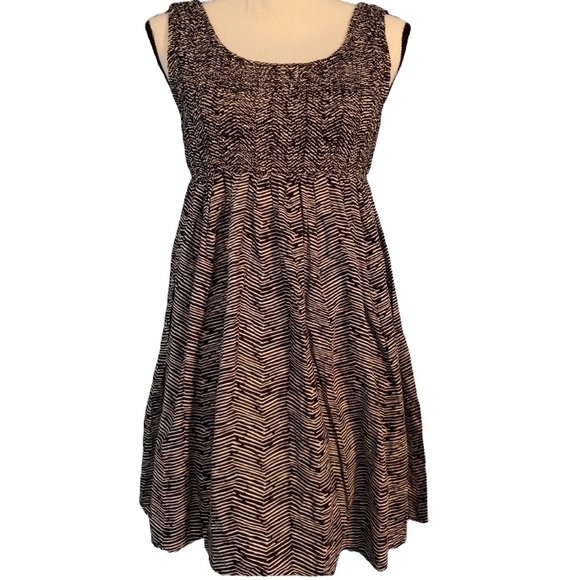 OP Elastic Bodice ZigZag Striped Dress Juniors Large 100% Cotton - Picture 1 of 9